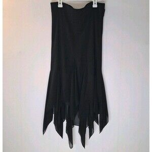 VTG Alex Evenings Women's Skirt Sz S/M Black Sheer Overlay Goth Whimsigoth Read